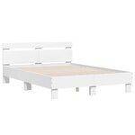 vidaXL Cadre de lit avec tête de lit et LED blanc 120x200 cm