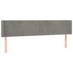 vidaXL Tête de lit avec oreilles Gris clair 183x16x78/88 cm Velours