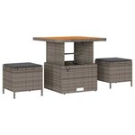 vidaXL Ensemble de canapé de jardin 9 Pièces Gris Poly Rattan