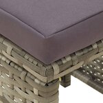 vidaXL Tabourets de jardin lot de 4 avec coussins Résine tressée Gris