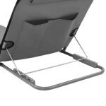 vidaXL Tapis de plage pliables 2 Pièces Acier et tissu Gris
