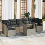 vidaXL Ensemble de canapé de jardin 8 Pièces Gris clair 100 x 55 x 73 cm
