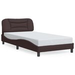 vidaXL Cadre de lit sans matelas Hvar marron foncé 100x200 cm tissu