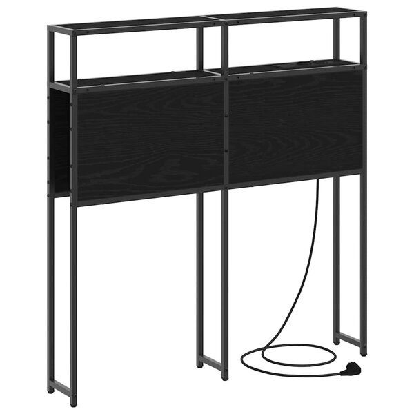 vidaXL Tête de lit de rangement Chêne noir 80 cm Bois d'ingénierie