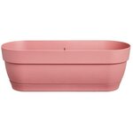 Pot de fleurs Rond LOFT URBAN - Plastique - Percé - Réservoir - Avec roulettes - Ø 50 - Rose poudré