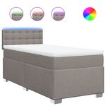 vidaXL Sommier à lattes de lit avec matelas Taupe 90x190 cm Tissu
