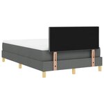 vidaXL Lit à ressorts avec matelas & LED gris foncé 120x190 cm Tissu