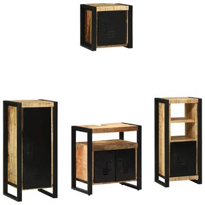 vidaXL Ensemble de mobilier de salle de bain avec étagère 4 Pièces