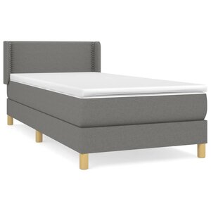 vidaXL Sommier à lattes de lit avec matelas Gris foncé 80x200 cm Tissu