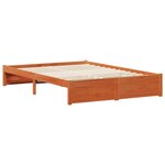 vidaXL Cadre de lit avec stockage 2 Pièces Cire marron Bois de Pin Massif