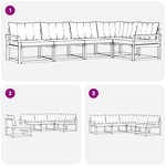 vidaXL Ensemble de canapés d'extérieur 5 pc Blanc et noir