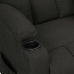 vidaXL Fauteuil Noir Tissu