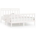 vidaXL Cadre de lit Blanc Bois de pin massif 150x200 cm Très grand