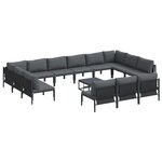 vidaXL Ensemble de canapé de jardin 14 Pièces Anthracite Acier