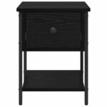 vidaXL Table de chevet Chêne noir 34 x 35 5 x 45 cm Bois d'ingénierie