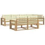vidaXL Ensemble de canapés d'extérieur 6 pc Blanc et crème Polyester