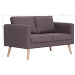 vidaXL Canapé à 2 places tissu taupe