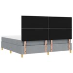vidaXL Lit avec sommier et matelas gris clair 200x200 cm en tissu
