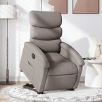 vidaXL Fauteuil inclinable électrique taupe tissu
