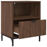 vidaXL Table de chevet Chêne marron 49 x 36 x 61 cm Bois d'ingénierie