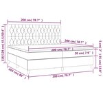 vidaXL Sommier à lattes de lit et matelas et LED Noir 200x200 cm Tissu