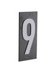 THIRARD - Plaque de signalisation 9  marquage blanc sur fond noir  panneau ABS à visser  56x120mm - THIRARD