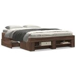 vidaXL Cadre de lit sans matelas chêne marron 135x190 cm
