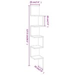 vidaXL Étagère d'angle murale Chêne brun 20x20x127 5cm Bois ingénierie