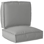 vidaXL Set de coussins de palette 2 Pièces Gris Tissu Oxford