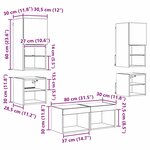 vidaXL Meubles TV muraux 8 Pièces Chêne noir Bois d'ingénierie
