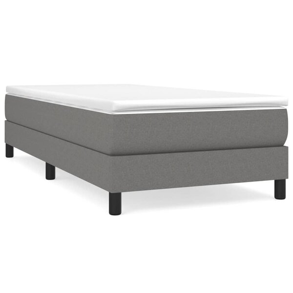 vidaXL Sommier à lattes de lit avec matelas Gris foncé 100x200cm Tissu