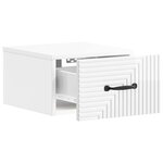 vidaXL Cabinet de chevet mural 2 Pièces Blanc brillant 34 5 x 33 x 20 cm