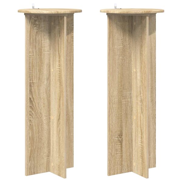 vidaXL Support de Plante 2 pièces Chêne Sonoma Ø40 x 100 cm