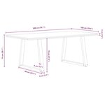 vidaXL Table à manger avec bord naturel 200x100x74cm bois massif chêne