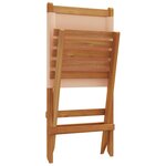 vidaXL Chaises de jardin pliantes lot de 4 beige tissu et bois massif