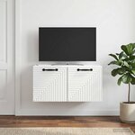 vidaXL Meuble TV mural Blanc 59 5 x 31 x 30 cm Bois d'ingénierie