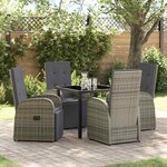 vidaXL Ensemble de salle à manger pour jardin 5 Pièces Gris polyrotin