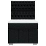 vidaXL Sommier à lattes de lit et matelas Noir 80x200 cm Tissu