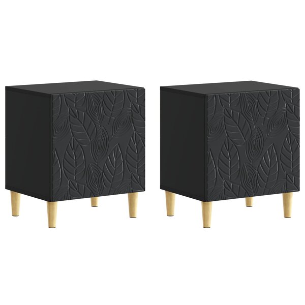 vidaXL Table de chevet 2 pièces Noir 43 x 34 5 x 50 cm