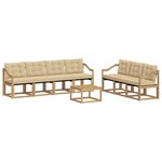 vidaXL Ensemble de canapés d'extérieur 8 pc Blanc et Beige