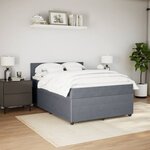 vidaXL Sommier à lattes de lit et matelas Gris foncé 160x200cm Velours