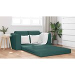 vidaXL Canapé-Lit 60cm Vert foncé tissu