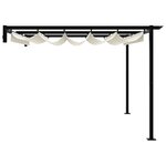vidaXL Gazebo mural Crème 3 x 4 m Acier