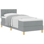 vidaXL Lit à ressorts avec coussin Gris clair 80 x 200 cm tissu