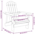 vidaXL Chaise Adirondack gris 69x85x90 5 cm bois massif de sapin