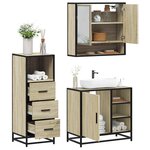 vidaXL Ensemble de meubles de salle de bain 3 Pièces chêne sonoma