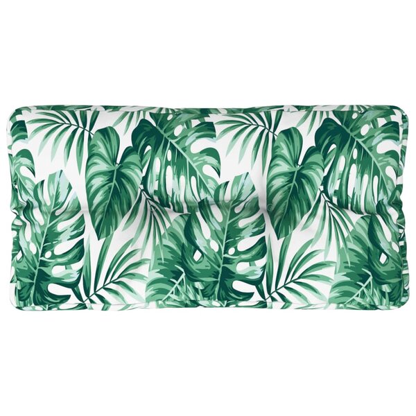 vidaXL Coussin de palette motif de feuilles 80x40x12 cm tissu