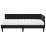vidaXL Cadre de lit d'angle avec matelas 2 pc Noir 100 x 200 cm