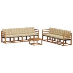vidaXL Ensemble de canapés d'extérieur 9 pc Naturel et Beige