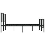 vidaXL Cadre de lit métal avec tête de lit/pied de lit noir 193x203 cm